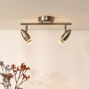 Lucide Caron 2 - spot en saillie - 32 x 9 x 13 cm - 2 x 5W LED inclus - chrome satiné