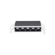 Nova Luce Akira - spot à encastrer - 14,7 x 4,5 cm - 140 x 37 mm taille d'encastrement - 11W LED inclus - noir - blanc chaud