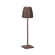 Nova Luce Colt - lampe de table rechargeable - Ø 11 x 38 cm - 2W dimmable LED inclus - IP54 - corten