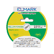 Elmark ruban isolant en PVC 19mm - 20 mètres de long - jaune/vert