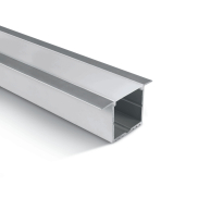 ONE Light profilé encastré avec diffuseur - 5,7 x 3,6 cm - longueur 200 cm - aluminium et opale