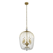Searchlight Shower - lampe suspendue - Ø 36 x 150 cm - or et transparent