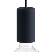 Creative Cables Eiva Elegant - Raccord E27 avec support de câble en silicone - Ø 6 x 10,5 cm - IP65 - noir charbon