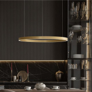 Nova Luce Elowen - lampe suspendue - Ø 98 x 150 cm - 106W LED dimmable inclus - or