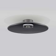 Nova Luce Esti - plafonnier - Ø 50 x 10,6 cm - 33W dimmable LED inclus - nickel brossé et verre fumé