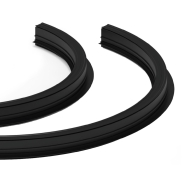 VK Lighting Eiva - système de rail magnétique - Profil encastré courbé R50 pour plaques de plâtre de 12 mm - 5,48 x 5,25 cm - dimmable DALI - noir