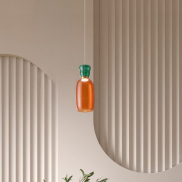Nova Luce Pluma - lampe suspendue - Ø 15 x 179 cm - 9W LED inclus - or, jaspe brillant et verre orange