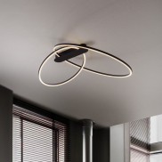 Nova Luce Kiklos - plafonnier - Ø 72 x 30 cm - 42W dimmable LED inclus - noir sablé