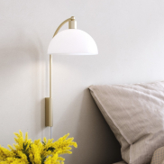 Nordlux Ellen - applique murale avec interrupteur - 26 x 26 x 43 cm - laiton et opale