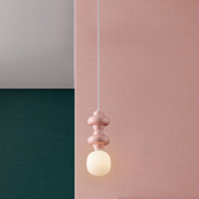 Nova Luce Clio - lampe suspendue - Ø 18 x 198 cm - jaune et verre opale