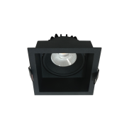 Artdelight Vibs - spot encastrable - 90 x 90 mm, Ø 80 mm encastrable - 10W LED dimmable inclus - IP44 - noir