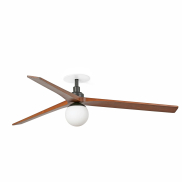 Faro Klim L - ventilateur de plafond avec lumière et rosace encastrée - Ø 150 cm - noir mat et noyer foncé