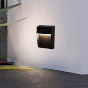 Nova Luce Fem - applique murale extérieure - Ø 16 x 16 x 2,7 cm - 5W LED inclus - IP54 - noir sablé