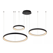 Lucide Vidal - lampe suspendue - Ø 78 x 200 cm - 120W LED inclus - noir