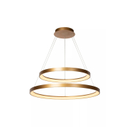 Lucide Vidal - lampe suspendue - Ø 78 x 200 cm - 92W LED inclus - or mat/laiton.