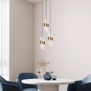 Lucide Kligande - lampe suspendue - Ø 25 x 150 cm - 3 x 8W LED inclus - or