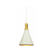 Artdelight Cornet - lampe suspendue - Ø 26 x 176 cm - blanc et or