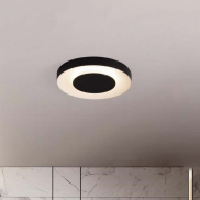 Nova Luce Pada - plafonnier - Ø 40 x 5 cm - 25W dimmable LED inclus - noir sablé et blanc