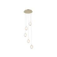 Searchlight Allure - lampe suspendue - Ø 30 x 150 cm - 21W dimmable LED inclus - laiton satiné et transparent