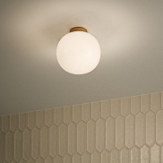 Nordlux Alton - plafonnier - Ø 27,5 x 24 cm - laiton et blanc opale