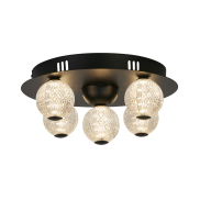 Searchlight Asteroid - plafonnier - Ø 33 x 16 cm - 21W LED dimmable inclus - noir