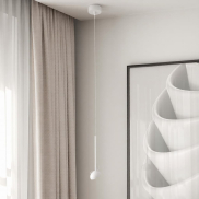 Nova Luce Ola - lampe suspendue - Ø 8 x 145 cm - 4W LED inclus - blanc sablé