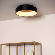 Lucide Mirage - plafonnier - Ø 38 x 11,5 cm - 22W LED dimmable inclus - noir