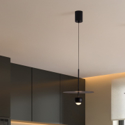 Nova Luce Edem - lampe suspendue - Ø 30 x 217 cm - 8W LED inclus - noir sablé