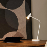 Lucide Stirling - lampe de table rechargeable - 30,5 x 14 x 47,5 cm - 3 step dimmer - 3W dimmable LED inclus - blanc