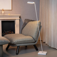 Lucide Aaron - lampadaire - 20 x 20 x 134 cm - 10W dim to warm LED inclus - blanc