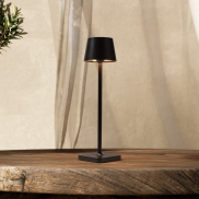 Nova Luce Deck - lampe de table rechargeable - Ø 8,5 x 30 cm - 2W dimmable LED inclus - IP54 - anthracite foncé