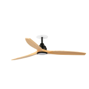 Faro Alo L - ventilateur de plafond avec lumière et rosace encastrée - Ø 152 cm - noir mat et pin