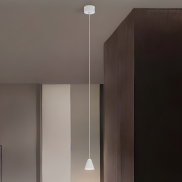 Nova Luce Irmos - lampe suspendue - Ø 6 x 191 cm - 5W LED inclus - blanc sablé