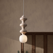 Nova Luce Clio - lampe suspendue - Ø 18 x 240 cm - jaune et verre opale