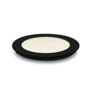 ONE Light Panneau encastré rond - Ø 17,3 x 2,2 cm - 12W LED inclus - IP40 - noir - couleur de lumière blanc chaud