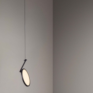 Nova Luce Opi - lampe suspendue - Ø 20 x 260 cm - 14W LED inclus - noir sablé
