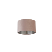 Searchlight Drum Shade - abat-jour - Ø 28 x 18 cm - rose et argent brossé