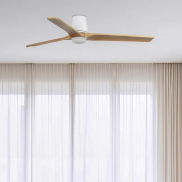 Faro Heywood Tub L - ventilateur de plafond avec lumière - Ø 132 - blanc mat et pino