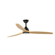 Faro Alo L - ventilateur de plafond avec lumière - Ø 152 cm - noir mat et pin