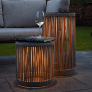 Lucide Pingi - lampadaire rechargeable - Ø 33,5 x 61,5 cm - 3 niveaux de gradation - IP44 - taupe