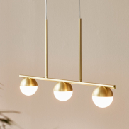 Nordlux Contina - lampe suspendue - 90 x 10 x 241,3 cm - laiton et blanc opale
