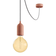 Creative Cables Eiva Pastel - suspension extérieure avec fixation plafond en silicone - Ø 12,5 x 514,5 cm - IP65 - rose saumoné