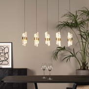 Lucide Kligande - lampe suspendue - 84 x 8 x 150 cm - 5 x 7,8W LED inclus - or