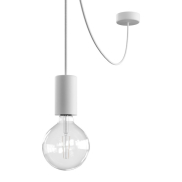 Creative Cables Eiva - suspension extérieure avec fixation plafond en silicone - Ø 12,5 x 514,5 cm - IP65 - blanc