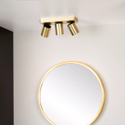 Lucide Nigel - spot en saillie - 30 x 10 x 11,5 cm - 3 x 5W LED dimmable inclus - dim to warm - gold
