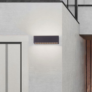 Nova Luce Flora - applique murale extérieure - 23 x 6,5 x 6,5 cm - 10W LED inclus - IP54 - noir sablé