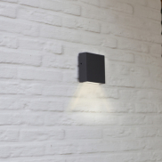 Lutec Gemini XF - applique murale - 11 x 3,8 x 11 - 7,4W LED inclus - IP54 - gris foncé - 4000K