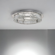 Nova Luce Aurelia - plafonnier - Ø 60 x 12 cm - 41W LED dimmable inclus - chrome