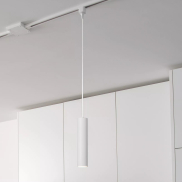 Lucide Track Floris Lampe suspendue - Système de rail monophasé - Ø 5,6 x 155 cm - blanc