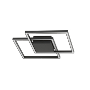 Nova Luce Bilbao - plafonnier - 46 x 46 x 6,5 cm - 25W LED inclus - noir mat